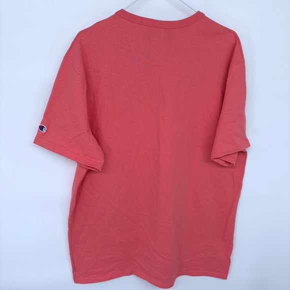 NEW Champion T Shirt Men's XL Salmon Pink Big Logo Graphic Sportswear Athletic - Picture 3 of 5